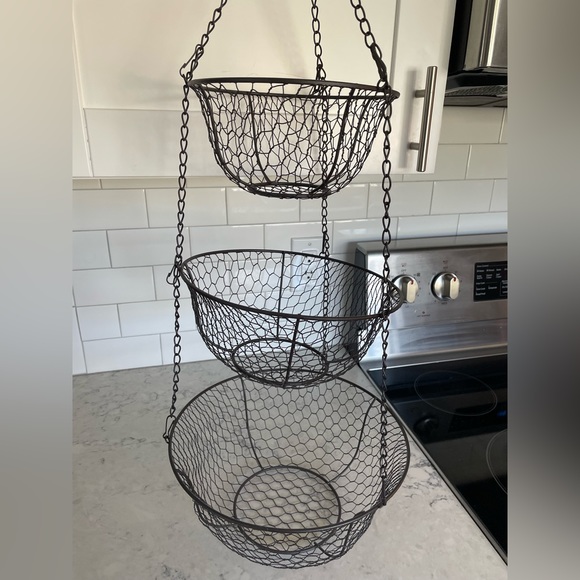 Cost Plus World Market Kitchen 3 Tier Metal Hanging Fruit Basket Poshmark